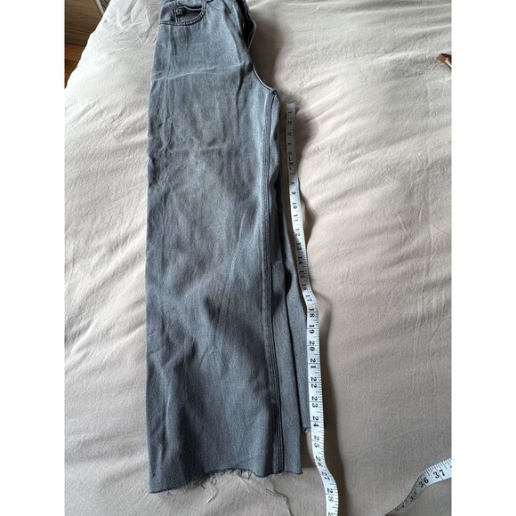 Zadig & Voltaire Womens Black 26 Evy Denim Cut Jeans Wide Leg Baggy Embroidered - Picture 11 of 12